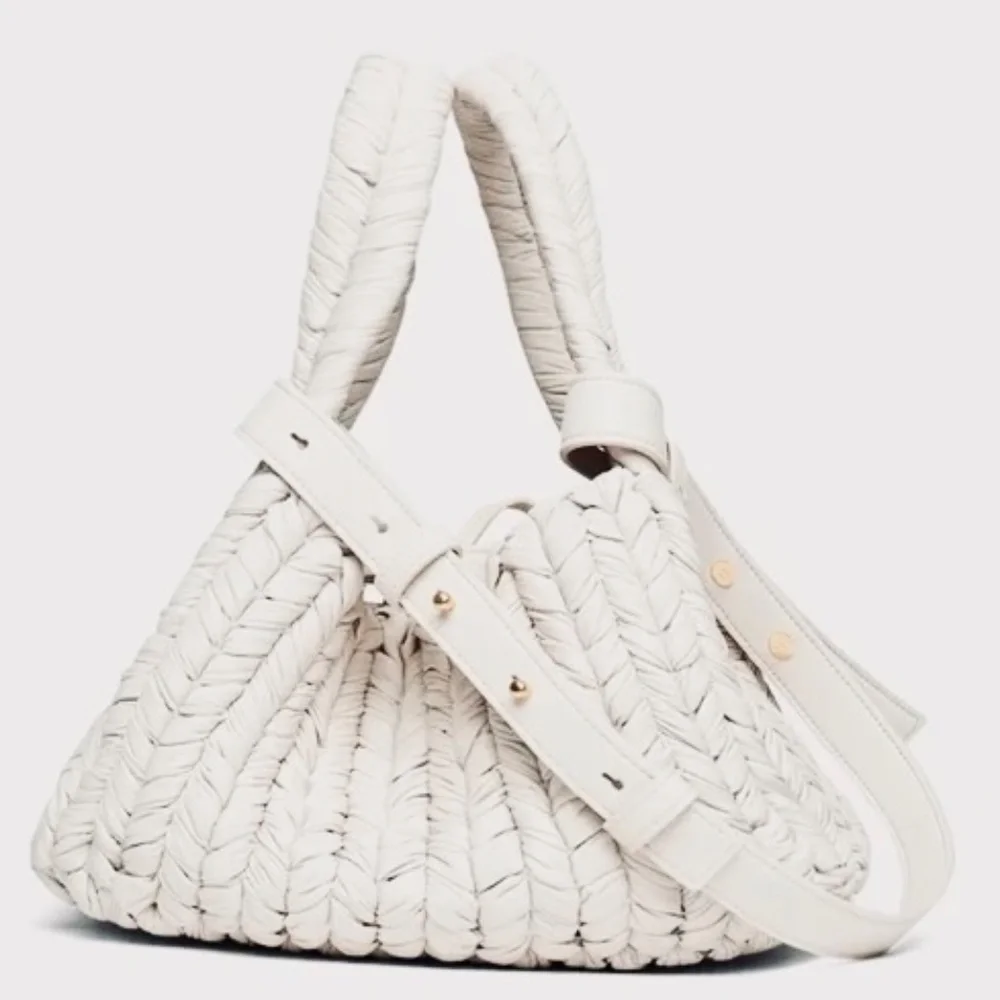 Nanushka the Busket Okobor Alt-Leather Knit Bucket Bag NewWith Tags